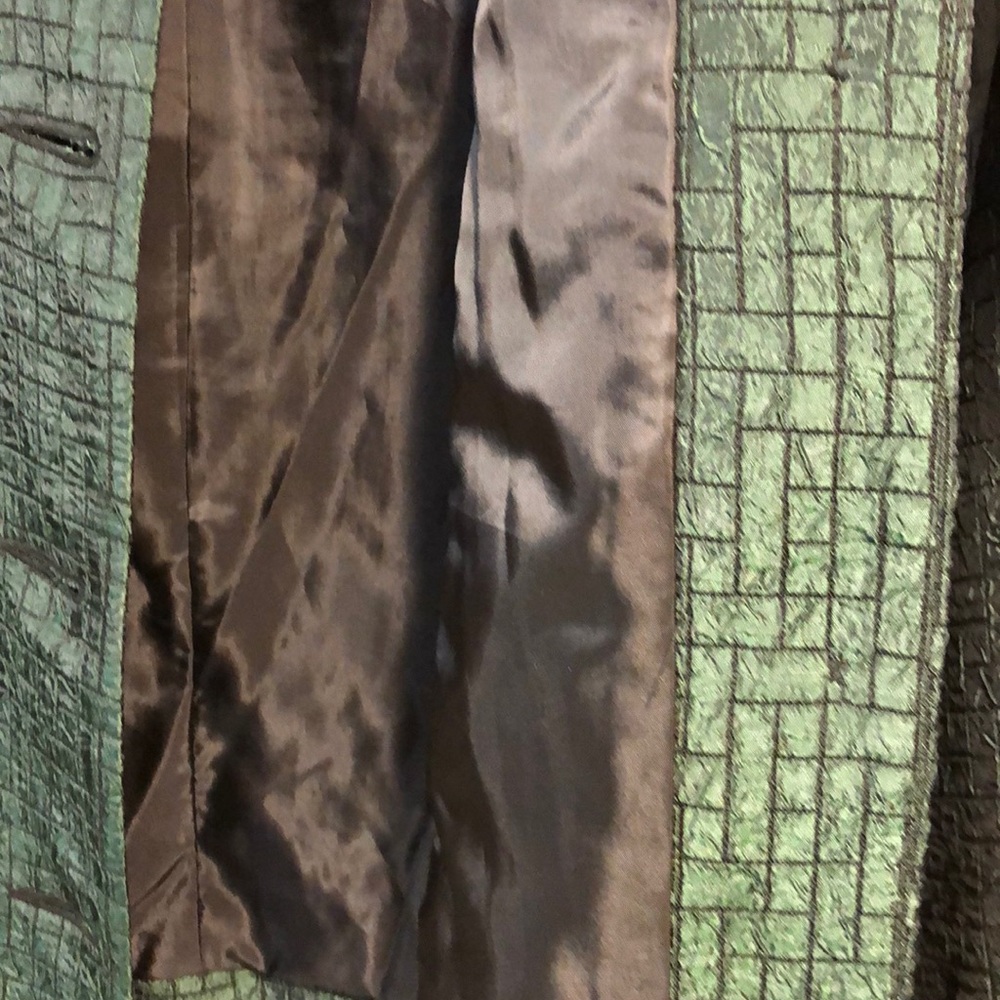 Tanjay Collarless Lined Poly Blend Jacket Pockets - image 7